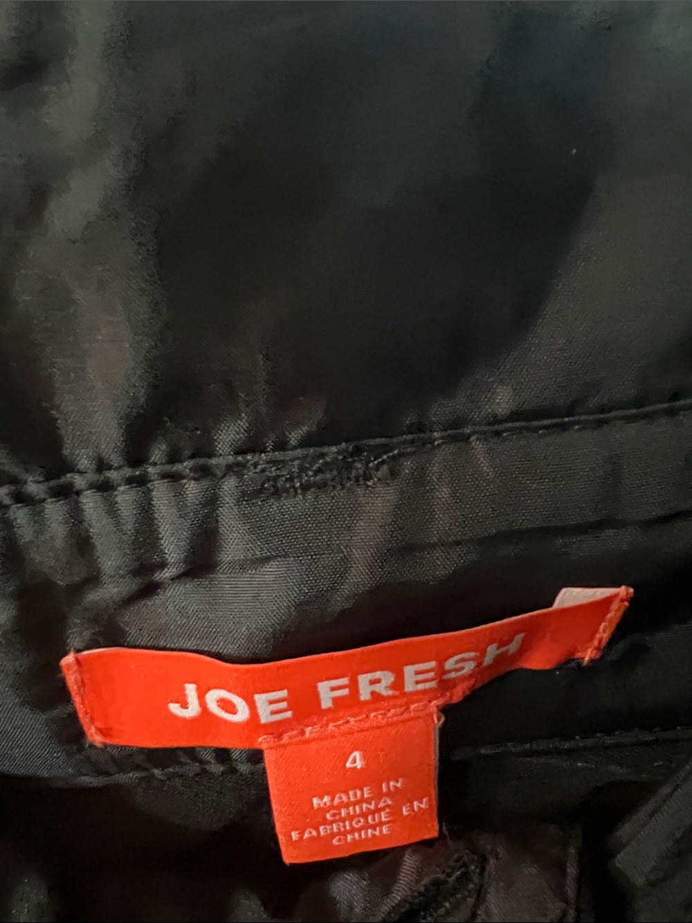 Joe Fresh Black Faux Leather Paperbag Waist Tie Pants - Picture 2 of 3